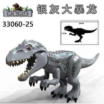 Dinosaur Grønne Triceratops Gennemsigtig Verden Mursten Samling Byggesten Børn Gave Legetøj 33060-25 4