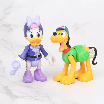 Disney Figurer Led Kan Bevæge sig Mickey Mouse, Minnie og Donald Duck Scene Racing Kage Dekoration Action Figurer, Legetøj til Fødselsdag 1