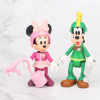 Disney Figurer Led Kan Bevæge sig Mickey Mouse, Minnie og Donald Duck Scene Racing Kage Dekoration Action Figurer, Legetøj til Fødselsdag 4