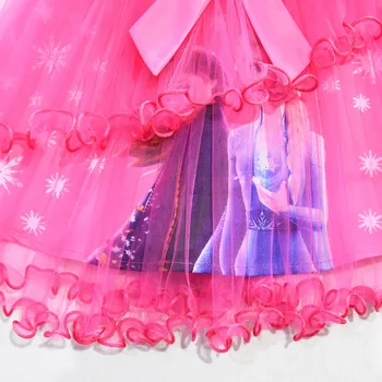 Disney Frosne Sne Dronning Sommer Piger Dress Cosplay Kostume Til Pige Blonder Party Fødselsdag Pincess Børn Tøj For 4-12Y 4