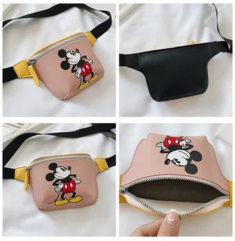 Disney pu tegneserie pige dreng messenger taske minnie mickey mouse shoulder taske mode håndtaske mønt taske 3