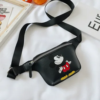 Disney pu tegneserie pige dreng messenger taske minnie mickey mouse shoulder taske mode håndtaske mønt taske 5