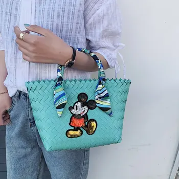 Disney tegnefilm blød taske nye damer håndtaske tegnefilm rejse Mickey vild med stor kapacitet shopping taske bærbare tote taske 1