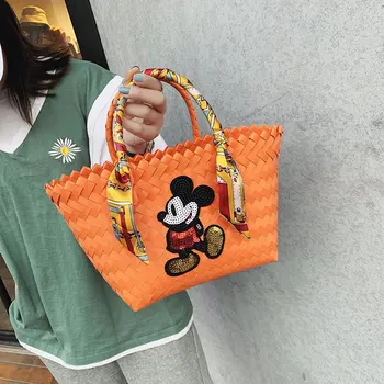 Disney tegnefilm blød taske nye damer håndtaske tegnefilm rejse Mickey vild med stor kapacitet shopping taske bærbare tote taske 3