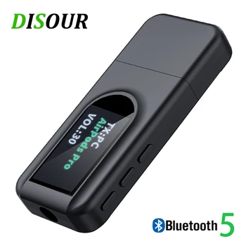 DISOUR Bluetooth-5.0 Audio Receiver Transmitter Med OLED-Skærm Til TV, PC bilsættet USB-3,5 MM AUX Stereo Trådløse Adapter Dongle 2