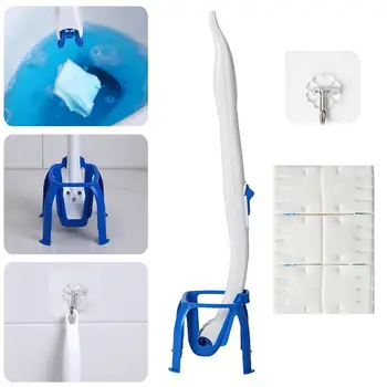 Disponibel Toilet Børste Sæt ABS Plast Holdbar Toilet Brush Cleaner med 12PCS Refill Hoveder Badeværelse Desinfektion af Værktøj 4
