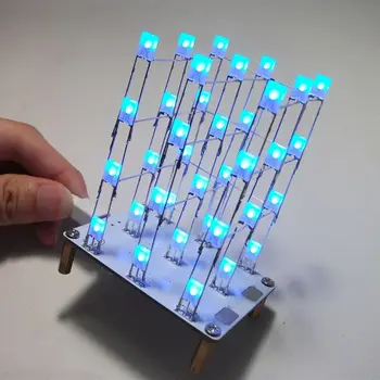 DIY Elektronisk Kit Touch Kontrol 3x3x4 Cube Flerfarvet LED Lys Terninger Diy Kits 1