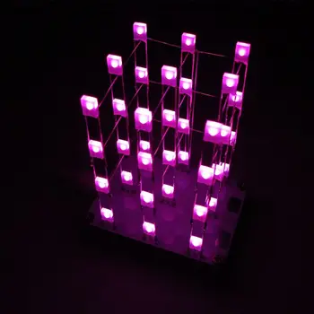 DIY Elektronisk Kit Touch Kontrol 3x3x4 Cube Flerfarvet LED Lys Terninger Diy Kits 5