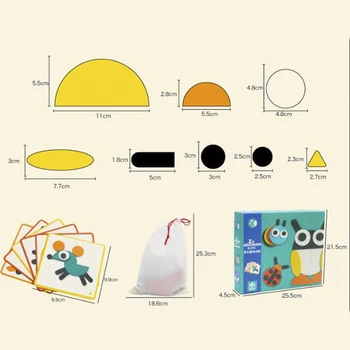 DIY puslespil legetøj sjov Montessori træ-puslespil læring uddannelse maleri brætspil pædagogisk legetøj 3D-puslespil børn toy gave 1
