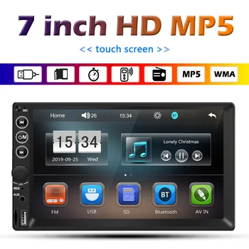 Dobbelt 2 DIN FM bilradio 7 tommer Touch-Skærm Ultra Slank Multimedie Video MP5 Afspiller Bluetooth-TF U Disk AUX-in Auto Stereo 2