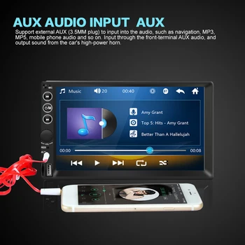 Dobbelt 2 DIN FM bilradio 7 tommer Touch-Skærm Ultra Slank Multimedie Video MP5 Afspiller Bluetooth-TF U Disk AUX-in Auto Stereo 4