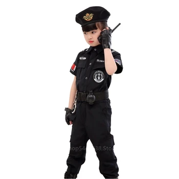 Drenge Piger Fancy Politifolk Kostumer Til Karneval Paty Børn Cosplay Hær, Politi Uniform Sæt Tøj, Der Kæmper Ydeevne Uniform 1