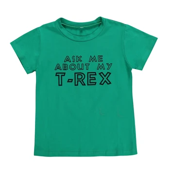 Drenge T-Shirt Sommer 2019 T-shirt dyreprint Børn Tshirt Børne Tøj Maskeret Dinosaur Spørge Mig Om Min T-Rex Fjorten dage Fornite 0