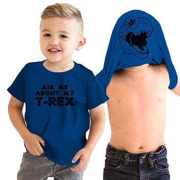 Drenge T-Shirt Sommer 2019 T-shirt dyreprint Børn Tshirt Børne Tøj Maskeret Dinosaur Spørge Mig Om Min T-Rex Fjorten dage Fornite 1