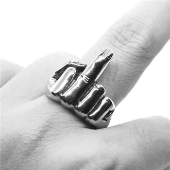 Drop Skib Skarpe FTW Midterste Finger Ring 316L Rustfrit Stål Herre Kvinder Mode Mans Finger Ring 0