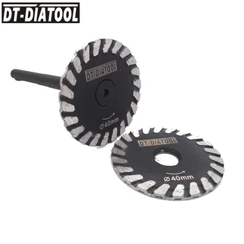 DT-DIATOOL 2stk Mini Diamond savklinge Udtagelig 6 mm Skaft Turbo svinghjul for Granit, Marmor, Sten, Beton slibeskive 0