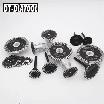 DT-DIATOOL 2stk Mini Diamond savklinge Udtagelig 6 mm Skaft Turbo svinghjul for Granit, Marmor, Sten, Beton slibeskive 1