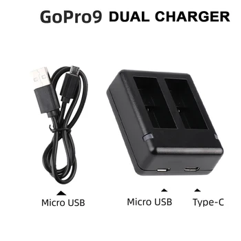 Dual Channel Batteri oplader til Hurtig Opladning Max Fit Type Micro USB Opladning Kabel til Gopro hero 9 black kamera tilbehør 32665