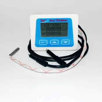 Dual probe Digital TDS Meter Online test, vand, demineraliseret vand kvalitet Tester Overvåge Temperatur tiden vise 0
