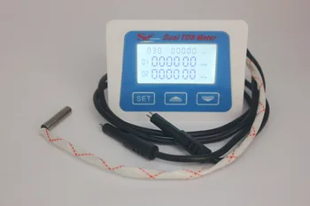 Dual probe Digital TDS Meter Online test, vand, demineraliseret vand kvalitet Tester Overvåge Temperatur tiden vise 1