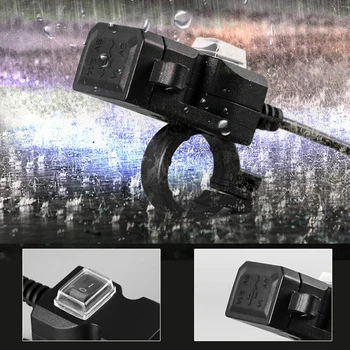 Dual USB Port 12V Vandtæt Motorcykel Styret Oplader 5V 1A/2.1 EN Adapter til Strømforsyning Stik Til Telefon, Digital Kamera, MP3/4 2