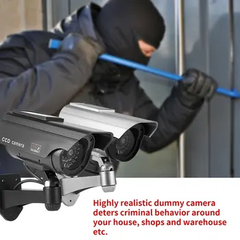 Dummy Kamera Sol Batteri Drevet Flimmer Blink LED Falske Indendørs Udendørs Overvågning, Sikkerhed Kamera Bullet CCTV Kamera 24518