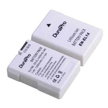 DuraPro DA-EL14a EN-EL14 EL14-Batteri + LCD-USB-Oplader til Nikon D5600,D5500,D5300,D5200,D5100,D3200,D3300,P7800,P7700,P7100 1104