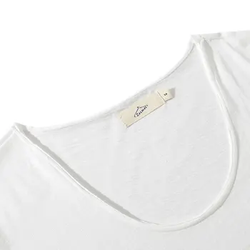 Dyb V Hals Slim Fit kortærmet T-Shirt til Mænd Low Cut Strække Vee Top, t-Shirts Mode Mandlige Tshirt Usynlige Afslappet Sommer 2