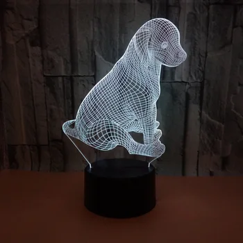 Dyr Hund 3d Nightlight Farverig Touch-led-Lampe Gave Brugerdefinerede Atmosfære 3d-lamper Led-Lampe til børneværelset 1