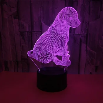 Dyr Hund 3d Nightlight Farverig Touch-led-Lampe Gave Brugerdefinerede Atmosfære 3d-lamper Led-Lampe til børneværelset 2