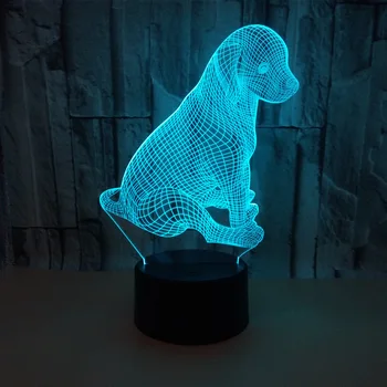 Dyr Hund 3d Nightlight Farverig Touch-led-Lampe Gave Brugerdefinerede Atmosfære 3d-lamper Led-Lampe til børneværelset 4
