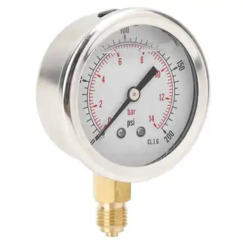 Dæktryk Meter TS-PGG604-14bar 1/4BSP Y60 Radial trykmåler til Industri, Husholdning trykmåling 4852