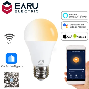 Dæmpbar 15W B22 E27 WiFi Smart Pære LED-Lampe App Fungere Alexa Google Assistent Kontrol Vækning Smart Lampe Nat Lys 4
