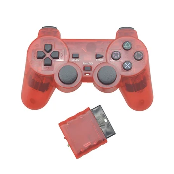 EastVita Gennemsigtig Farve Trådløse Controller 2,4 G analog Vibrationer Gamepad Controller til Playstation 2 PS2 Joysticket 0