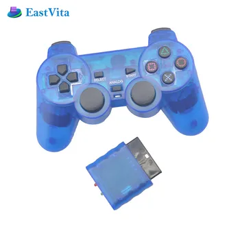 EastVita Gennemsigtig Farve Trådløse Controller 2,4 G analog Vibrationer Gamepad Controller til Playstation 2 PS2 Joysticket 1