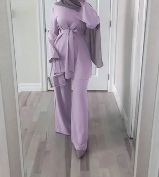 Eid Mubarak Dubai Abaya Tyrkiet Muslimske Mode Hijab Kjole Sæt Islam Tøj Abayas For Kvinder Musulman Ensembler De Tilstand 4