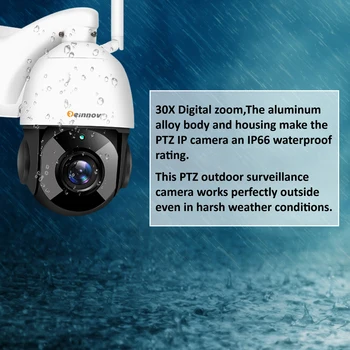 Einnov 4.5 Tommer 1080P 30X Zoom PTZ CCTV Sikkerhed Speed Dome Kamera, Video Overvågning, IP kamera vandtæt wifi To-Vejs Lyd 5