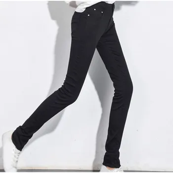Ekstra Lang Sort Stretch Skinny Jeans Til Høje Pige 4XL 5XL 6XL Plus Size Lang Denim Casual Blyant Bukser Højere Damer 2022
