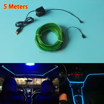 EL Wire lys 6mm Sy Kanten Neon Lys Dans Fest Bil, Indretning, Lys Neon Fleksibel EL Wire Rør LED Strip Med 5V USB-Stik 3