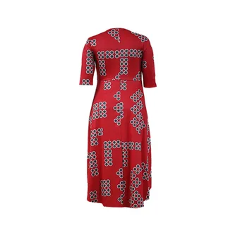 Elegante Kvinder Kjole Til Et Bryllup Part Foråret 2020 Half Sleeve Kjoler Stor Størrelse Red Fashion Aften, Kontor Arbejde Afrikanske Kjoler 5