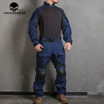 EMERSON Blue Label G3 Bekæmpelse af Bukser, Skjorte Militære Taktiske Nylon Navy Blå Bukser Herre Pligt Uddannelse Cargo Pants w benbeskyttere 2