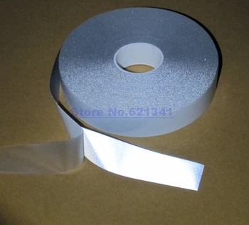 Engros-20mm*250m Ingen Elastisk Reflekterende Heat Transfer Film Sikkerhed Advarsel Reflekterende Stof Materiale Tape Strygejern og-På tape