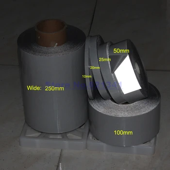 Engros-20mm*250m Ingen Elastisk Reflekterende Heat Transfer Film Sikkerhed Advarsel Reflekterende Stof Materiale Tape Strygejern og-På tape 3
