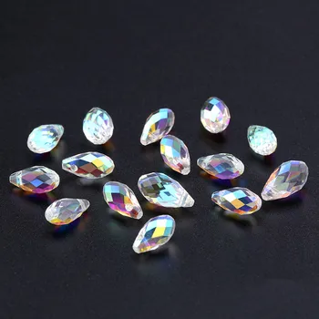 Engros-5.5x11mm,6.5x13mm Facetteret glas dråbeformet perler mixedcolor krystal perler til Armbånd, Halskæde, Ørering at Gøre 5