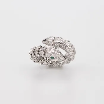 Engros luksus fine smykker af høj kvalitet zircon ring slange forår mode udsøgt ringe mode tilbehør juvel 3 farve 37001