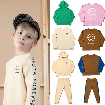 EnkeliBB Børn Casual Sweatshirt og Sweatpants Wynken Børn, Mode Toppe Efterår Forår Stilfulde Toddler Dreng Pige Tøj 4
