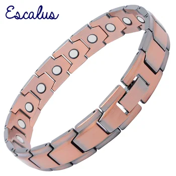Escalus Trendy Ren Kobber Magnetiske Sundhed Power Armbånd Til Mænd Sejhed Holdbar Mænds Smykker, Vintage Charme Armbånd 2