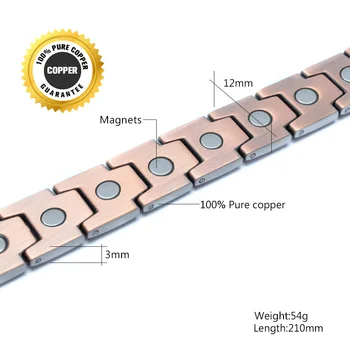 Escalus Trendy Ren Kobber Magnetiske Sundhed Power Armbånd Til Mænd Sejhed Holdbar Mænds Smykker, Vintage Charme Armbånd 4