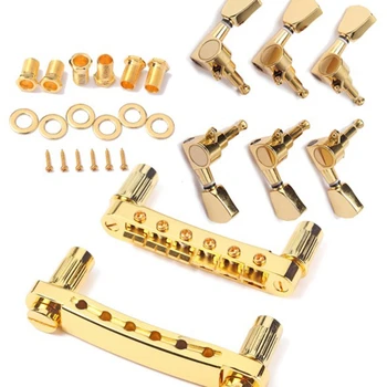Et Sæt Guld-Streng Sadlen Tune-O-Matic Bro&Tailpiece For Gb Lp-Style Electric Guitar 2