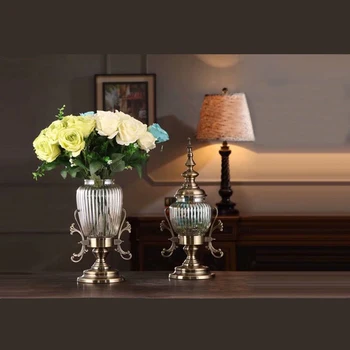 Europæiske Amerikanske geometri retro skåret krystal glas vase flower pot, frugt opbevaring jar stearinlys statue hjem bryllup vase indretning XO 2